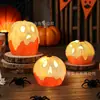 2026 Decoraciones de Escritorio de Halloween de Venta Caliente Transfronterizas Calabaza de Madera con Luz Fantasma Bruja Decoraciones para Fiesta de Halloween