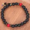 Pulsera Minimalista de Nicho con Cuentas de Obsidiana Roja, Coral Rojo, Espaciadores de Madera, Venta Caliente Transfronteriza de Amazon, Venta al por Mayor