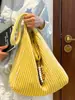 Bolso de Estilo Veraniego 2025 de Aspecto Elegante, Bolso Cubo de Hombro Rayado de Gran Capacidad, Bolso Casual de Mano para el Brazo a la Axila