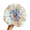 Scrunchie lenço quadrado estilo pastoral francês para meninas e crianças, elástico de cabelo doce com laço para coques, acessório de cabelo