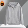 Suéter Cárdigan con Capucha de Cadena de 420 Quilates Doble Cara Cachemir de Zorro Plateado Engrosado Cálido Holgado Talla Grande Cárdigan con Capucha Casual