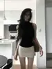 Traje de falda corta gris para mujer, falda de línea A de cintura alta, falda bodycon sexy, conjunto de atuendo de verano único y hermoso