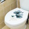 Calcomanía para tapa de inodoro con flores azules grandes, decoración de pared de vidrio para baño, pegatinas transfronterizas, venta al por mayor de flores