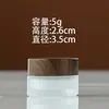 Botella cosmética de vidrio esmerilado Tapa simple de veta de madera Botella de loción esencia tipo prensa Tarro de crema Botella vacía para decantar cuidado de la piel