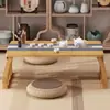 Mesa de Mirador para Uso Doméstico, Mesa Baja Curva Estilo Antiguo para Comer y Estudiar, Mesa Pequeña Tradicional China, Tatami Estilo Zen
