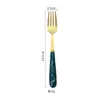 Amazon Juego de Cubiertos de Acero Inoxidable, Tenedor y Cuchara, Set de 24 Piezas, Cuchillo, Tenedor y Cuchara para Steak Estilo Occidental, Caja de Regalo, Económico, Mango Imitación Cerámica