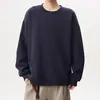 Sudadera popular de otoño para hombre, 380g, lisa, cuello redondo, sudadera con capucha, moderna, corte holgado, color liso, prenda exterior versátil