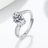 Venda Direta da Fábrica Anel Feminino Banhado a Prata Imitação de Moissanita 1 Quilate Anel de Diamante Imitação Elegante da Moda Anel de Noivado Casamento