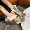 Botas de Nieve Nuevas Con Correas Cruzadas Añadidas Algodón Diseño 2026 Aumentan la Altura Suela Gruesa Versátiles de Moda Invierno Botas de Algodón Engrosadas Mujer