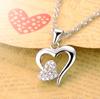 Colgante de corazón de plata 925 chapado en oro de Zhenrong, collar de diamantes de imitación, joyería de moda de Amazon.