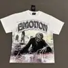 Comércio Exterior Transfronteiriço Atacado Nova Marca Tendência Estilo Americano Camiseta 280g de Manga Curta para Homens e Mulheres com Strass Estampado, Caimento Solto Manga Meia