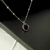 Tiqi luxo leve nicho S925 prata esterlina irregular ágata preta corrente clavícula ins alta qualidade colar joias para mulheres