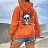 Moletom com Estampa de Caveira e Laço Feminino Casual Pulôver Comércio Exterior Transfronteiriço Temu Wish Ásia