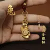 Colgante Llavero Pixiu para Atraer Riqueza, Llavero Pixiu para la Fortuna y la Acumulación de Riqueza, Pixiu Dorado Mordiendo el Dinero, Signo del Zodiaco Giratorio