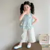 Conjunto de blusa para muñeca de niña 2026 ropa nueva de verano para niñas pequeñas ropa de bebé conjunto de dos piezas fino infantil de moda de verano