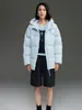 Anhelo de Chaqueta Ligera Acolchada de Plumas de Pato para Mujer de Longitud Media de Alta Gama con Capucha Suelta Cálida Invierno 25 Nuevo Estilo