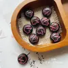 Serie Negra Retro Pájaro de Cerámica Glaseada Checo Doméstico Hojas Hechas a Mano Calco Oro Pulsera DIY Material Accesorios