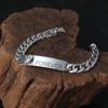 Joias de prata de lei S925 para atacado pulseira de prata tailandesa retrô plana larga moda dominadora masculina amor eterno acessórios