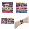 Nuevas pulseras de presión de Halloween, pulseras de presión de Halloween, pulseras de presión de PVC, pulseras de muñeca de Halloween, pulseras de presión de PVC