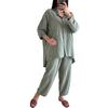 Conjunto de Dos Piezas de Algodón y Lino para Mujer Otoño 2024 Tallas Grandes Camisa Holgada de Cintura Alta Pantalones Cómodos Casuales