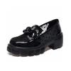 Zapatos de malla de suela gruesa zapatos de mujer primavera y verano 2023 nuevos malla lunares plataforma tacón de pastel zapatos de una capa zapatos de cuero negros