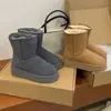 Botas de Neve Cinzas com Solado Grosso para Mulheres, Novas Botas de Algodão de Cano Curto para Aumentar a Altura do Inverno 2025, Botas de Algodão Quentes com Forro de Lã