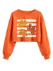 Sudadera corta blanca con rayas y estampado de hojas, casual, cómoda y elegante, para mujer, de la tienda independiente Amazon Wish, para exportación