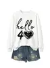 Amazon eBay estación independiente moda versátil mujer hola 40 corazón cuello redondo manga larga sudadera comercio exterior transfronterizo