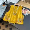 Colete de Seda de Qualidade Garantida e Amigo da Pele com um Toque Elegante para Mulheres de Meia-Idade, Novo Estilo Primavera-Verão, Novo Bordado Pesado Estilo Chinês, Colete Regular Versátil