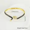 Distrito Lu Pulsera de Serpiente con Goteo de Aceite de Zircón Estilo INS Bohemio Personalidad de Nicho Pulsera Abierta Versátil para Mujer