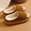 Nuevos Zapatos de Algodón de Punta Abierta Estilo 2026 para Uso en Interiores en Casa, Cálidos y Felpudos, Antideslizantes, Engrosados
