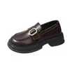 Mocasines de suela gruesa estilo británico para mujer, nuevos zapatos de cuero slip-on Mary Jane para primavera y otoño 2026, zapatos de vestir únicos para uniforme JK