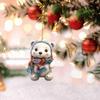 Regalo navideño transfronterizo, adorable oso polar con bufanda, acrílico digital, colgante, árbol de Navidad, decoración navideña de Año Nuevo.