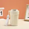 Taza aislada elegante de acero inoxidable 316, taza portátil para mujer con asa, alto atractivo estético, adecuada para estudiantes, uso al aire libre, oficina, taza de café octagonal