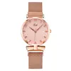 Reloj de Cuarzo para Mujer con Esfera Sunburst, Correa de Malla Magnética con Decoración de Lazo, Marcador Digital, Reloj de Pulsera Casual para Dama