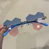Triángulo Metálico Sin Marco Flor Cruz Bordeador Accesorios de Espejo Diamante Protección UV Gafas de Sol para Niños Gafas de Sol