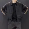 Chaqueta ligera para hombre para primavera y otoño, gabardina corta estilo japonés, marca de moda, chaqueta de primavera elegante estilo camisa, top deportivo