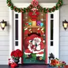 Decoración de Cubierta de Puerta de Navidad Tela de Fondo Verde de Navidad Cubierta de Puerta de Navidad Colgante de Puerta Decoración de Fiesta de Año Nuevo Tapiz de Cubierta de Puerta