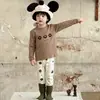 Conjunto de Ropa de Casa Sin Costuras DeRong Otoño e Invierno para Niños [10A Antibacteriano] Conjunto de Dos Piezas de Top y Pantalones de Otoño para Niños y Niñas