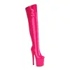 Botas de Plataforma Impermeables de Tacón Súper Alto de 20 cm Nuevas de Caña Alta Moda para Escenario Show Performance Otoño e Invierno Discoteca
