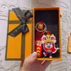 Ano Novo Estilo Chinês Ano do Cavalo Dança do Leão Panda Chaveiro Boneca Pingente Chaveiro de Carro Decoração de Bolsa Presente Atacado
