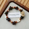 Pulsera de Grano de Café de Cerámica Jingdezhen, Refrescante y que no se decolora, Joyería de Alta Gama para Mujer, Accesorio Versátil de Nuevo Estilo Chino, Mayoreo