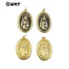 WT-MP291 pingente oval religioso de personalidade requintada latão 18k acessórios de colar ornamento