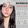 Pegatinas faciales de Navidad, con diseño de árbol de Navidad y respaldo autoadhesivo, no necesitan pegamento. Incluye diseños de copo de nieve, corazón y estrella para maquillaje de ojos y otras aplicaciones cosméticas