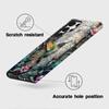 Design de Flor Tridimensional em Mármore Adequado para Capa de Celular Samsung S25, Capa Anti-Queda Samsung S24 Dois em Um
