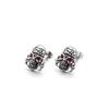 Acessórios Personalizados Tendência Estilo Punk Exagerado Retro Europeu e Americano com Caveira de Diamante Vermelho Brincos Masculinos de Aço Titânio para Presente
