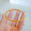Pulsera de Hielo Triturado Arena Dorada de Vietnam Color Dorado Destello 4 mm Patrón Completo de Hielo Triturado Pulsera Sólida Pulsera de Moda para Mujer