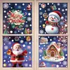 Decoraciones de Navidad Muñeco de Nieve Copo de Nieve Pegatinas de Vidrio Decoraciones para Fiesta de Navidad Bastones de Caramelo Papá Noel Pegatinas Estáticas