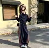 Conjunto de outono para meninas 2026 novo estilo, jaqueta de outono da moda para crianças maiores, conjunto de duas peças esportivo estilo coreano