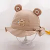 Gorro de Bebé Primavera y Otoño Algodón Niños Niñas Gorro de Cubeta para Bebé Súper Lindo Primavera y Otoño Ajuste con Cordón Gorro de Pescador